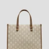 Bolso de mano Gala Satchel Maxi piel logos crema