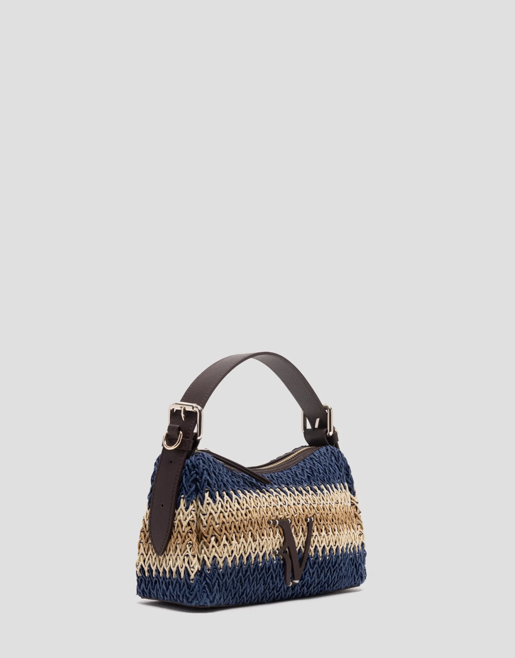 Bolso de mano Margot Mini beige y azul