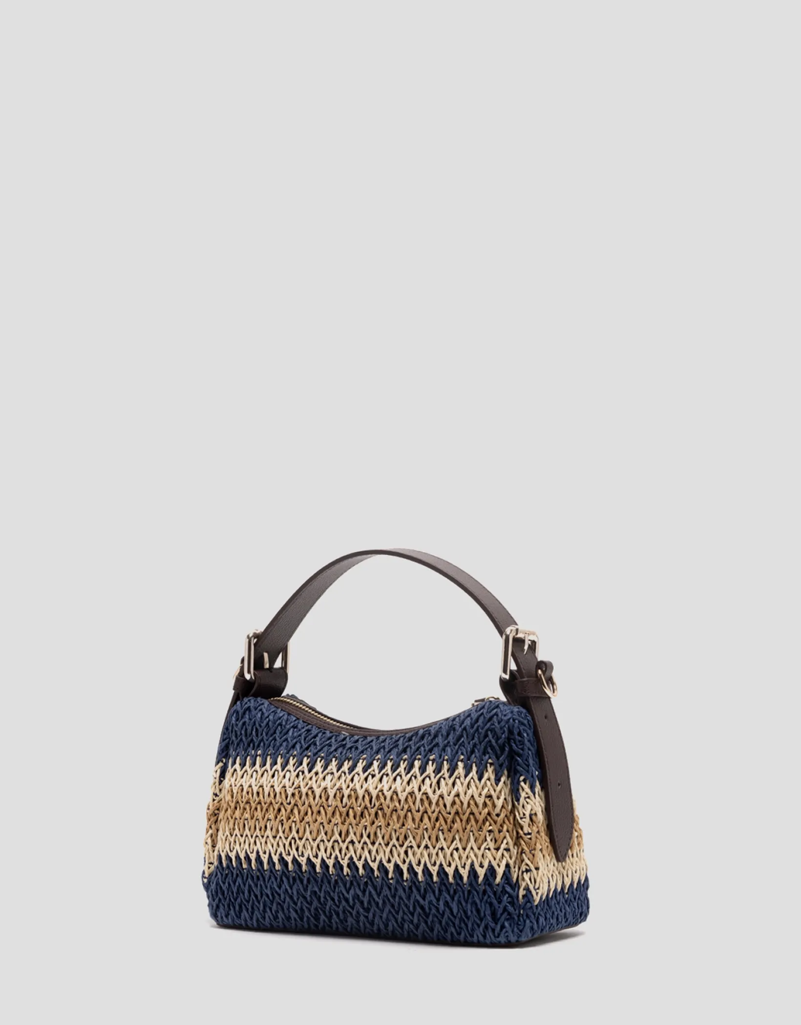 Bolso de mano Margot Mini beige y azul