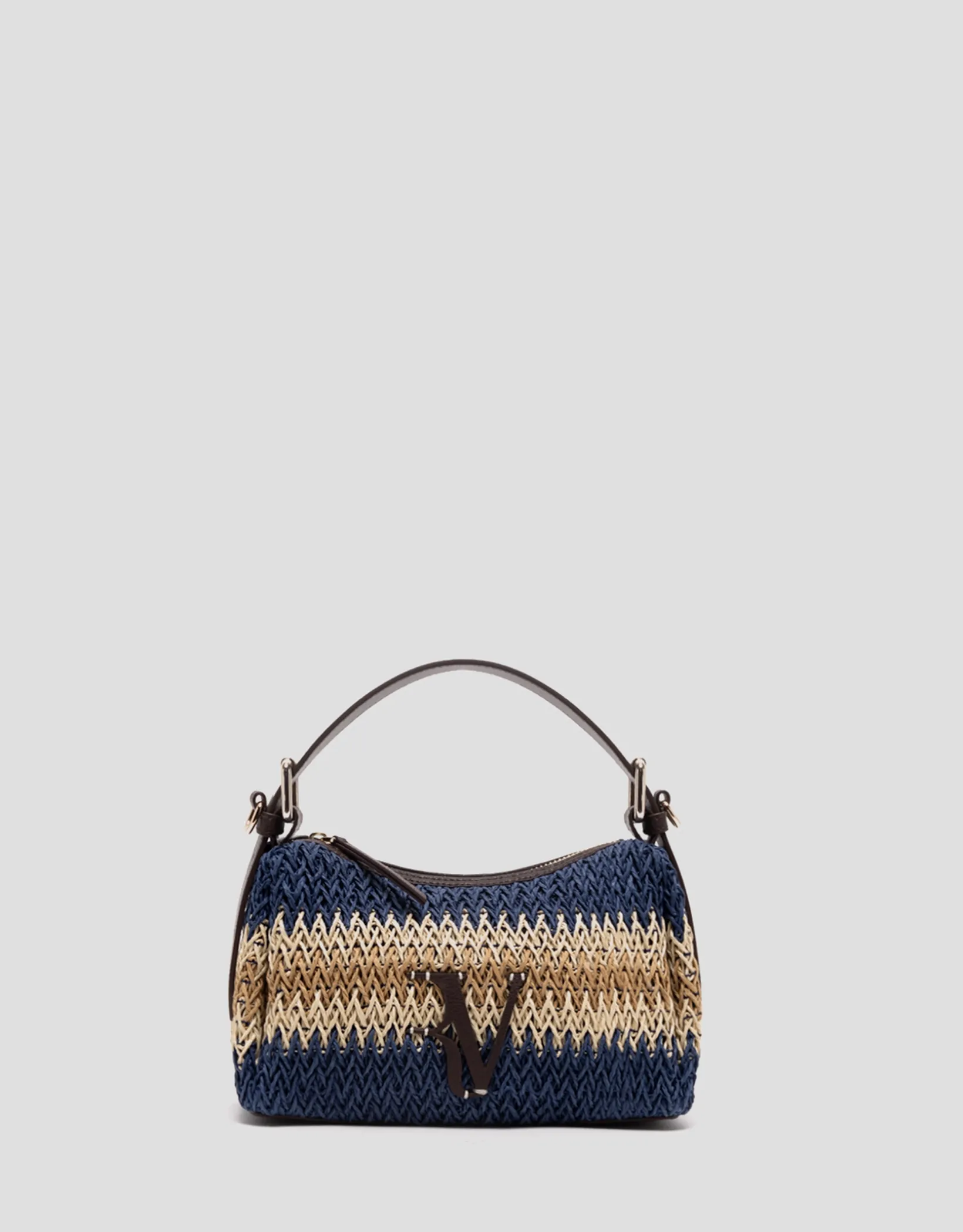 Bolso de mano Margot Mini beige y azul