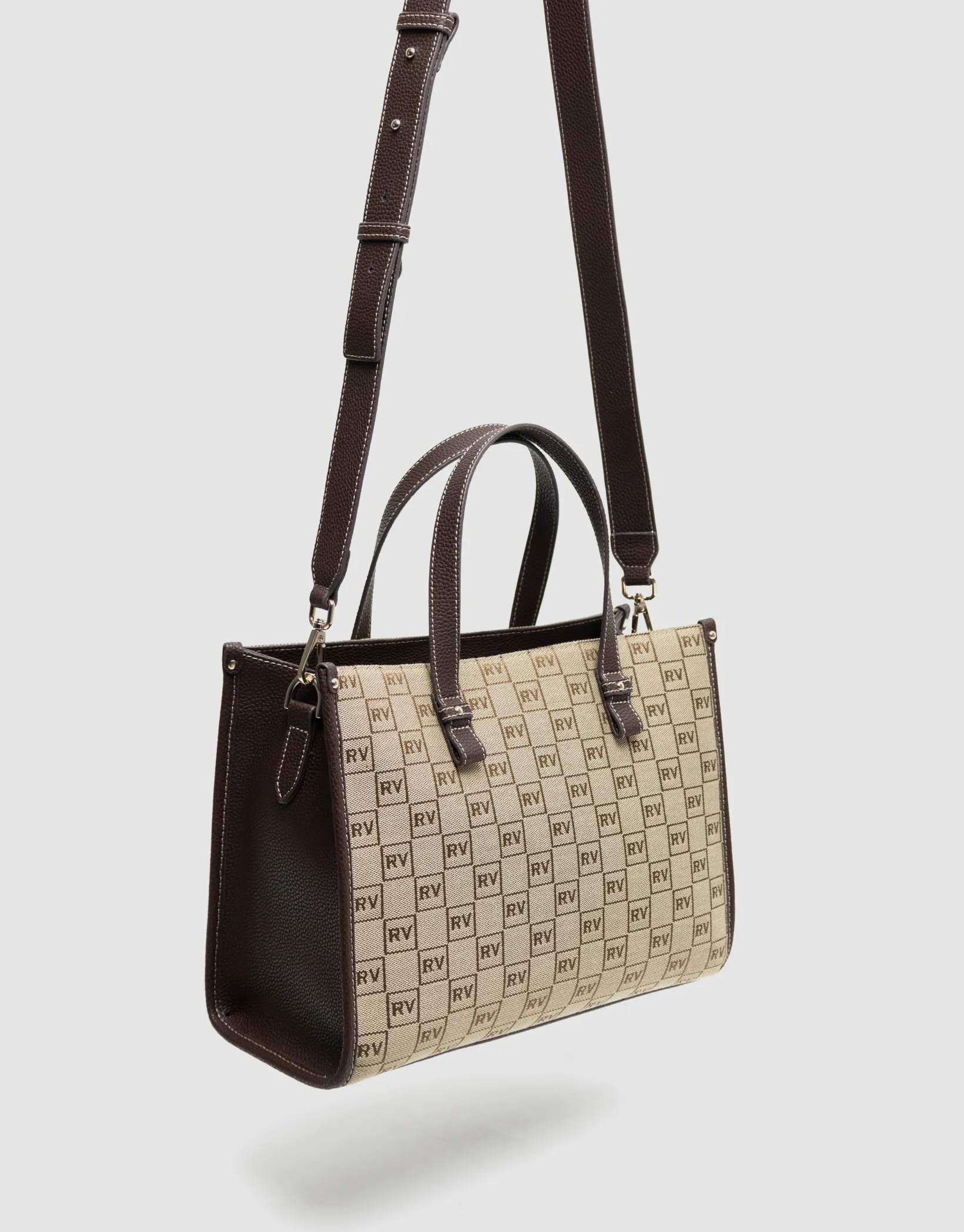 Bolso de mano Matilda Maxi Satchel logos marrón