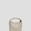 Bolso de mano Paula Clutch piel trenzada crudo