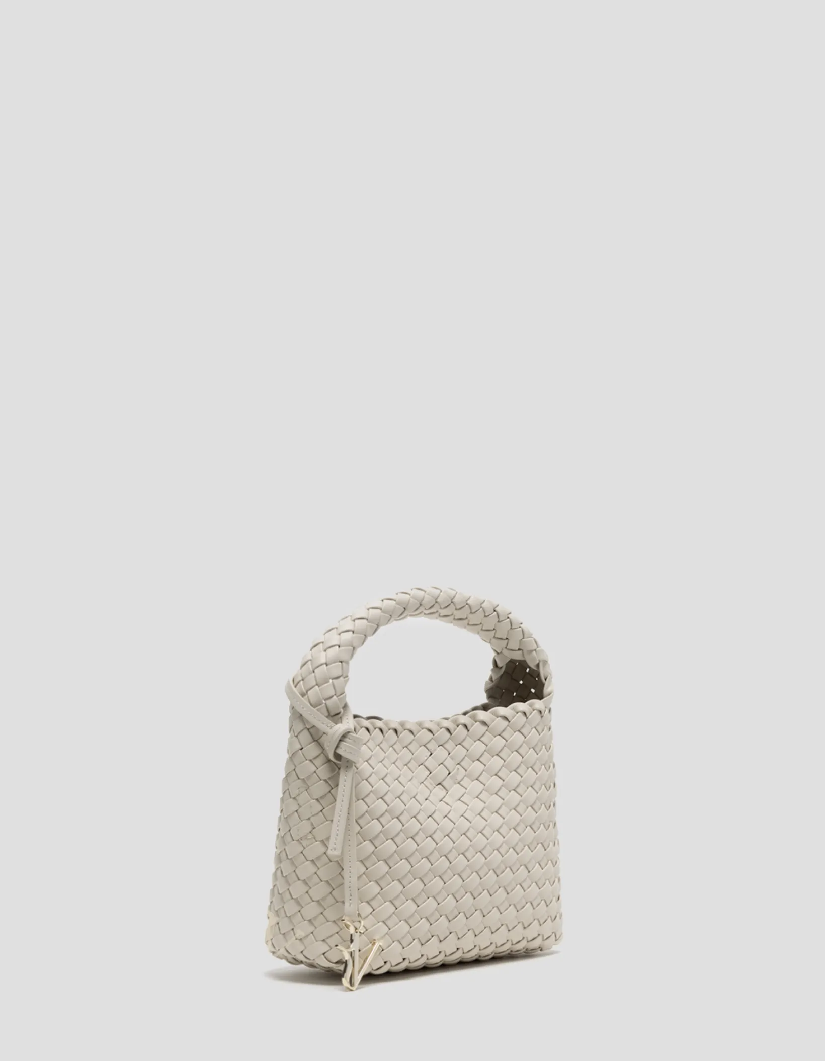 Bolso de mano Paula Clutch piel trenzada crudo
