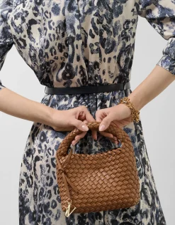 Bolso de mano Paula Clutch piel trenzada cuero
