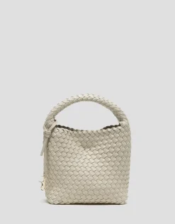 Bolso de mano Paula Hobo Midi piel trenzada crudo