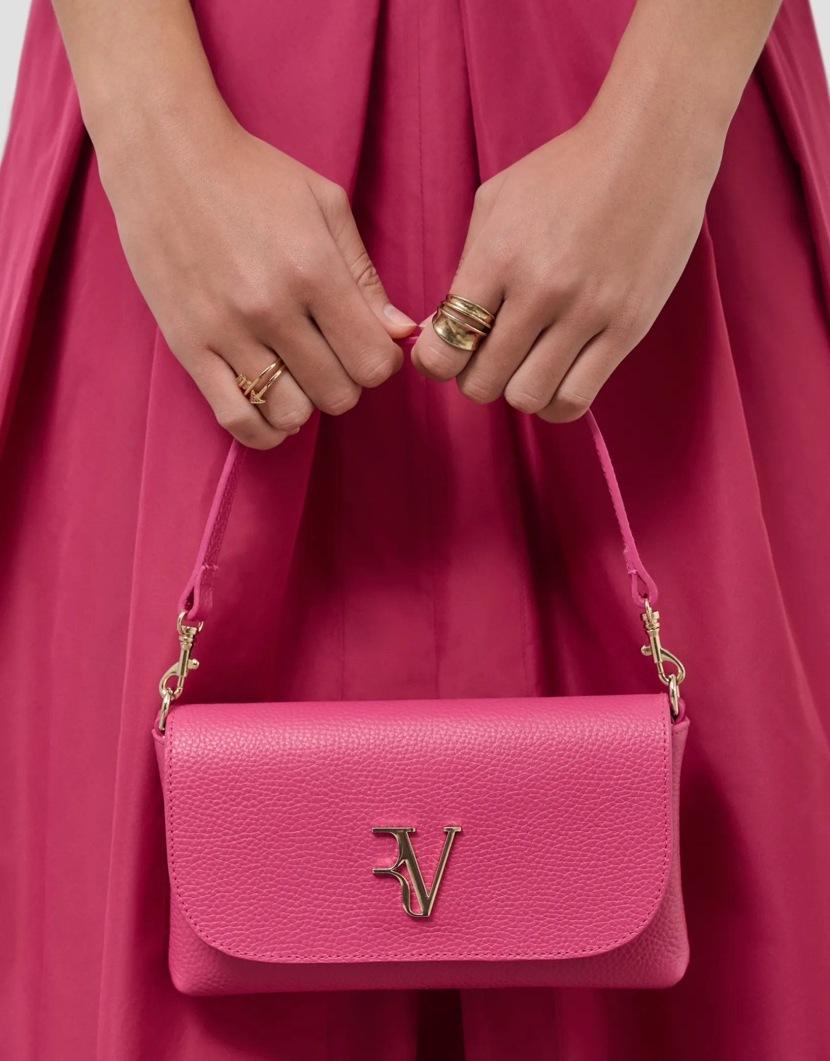 Bolso de mano Rita piel frambuesa