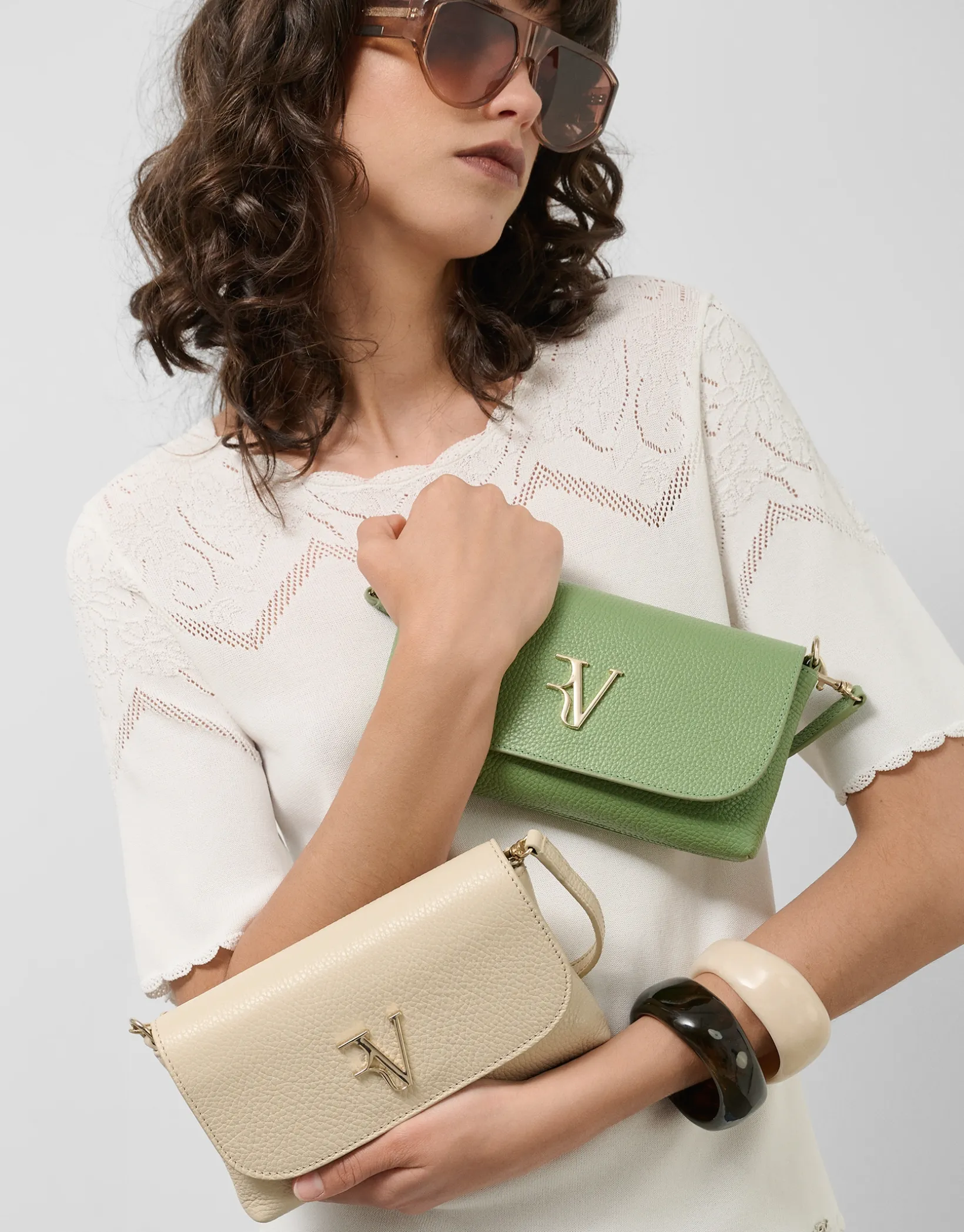 Bolso de mano Rita piel verde