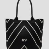 Bolso maxi shopper Kendall punto negro listas crudo