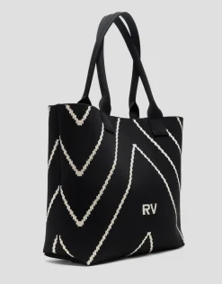 Bolso maxi shopper Kendall punto negro listas crudo
