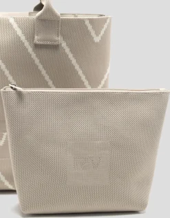 Bolso maxi shopper Kendall punto nude listas crudo