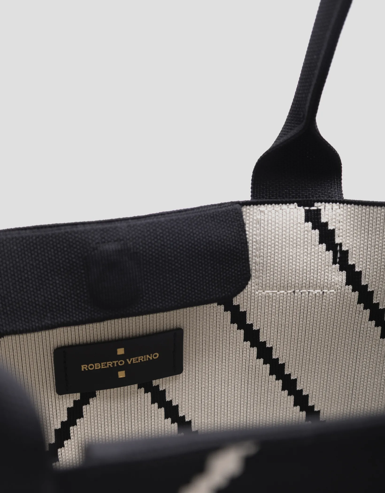 Bolso maxi shopper Kendall punto negro listas crudo