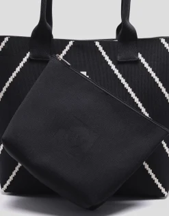 Bolso maxi shopper Kendall punto negro listas crudo
