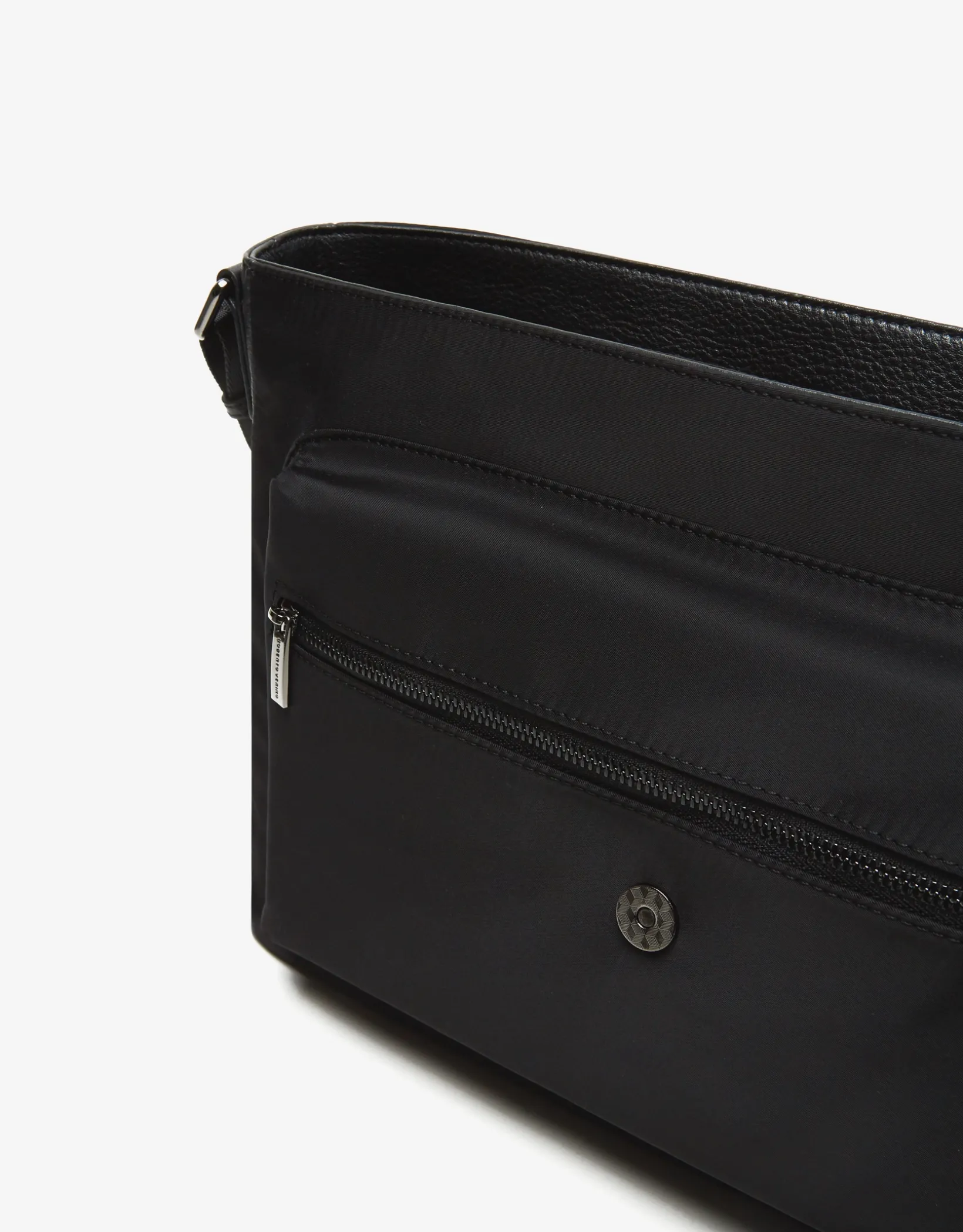 Bolso Messenger Charlie nailon y piel negro
