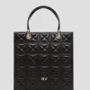 Bolso Satchel Maxi Linda piel acolchada negra