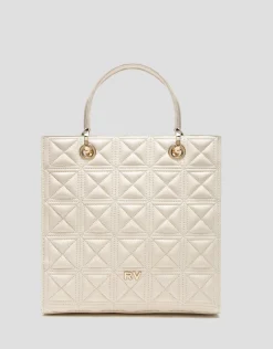 Bolso Satchel Maxi Linda piel acolchada crudo