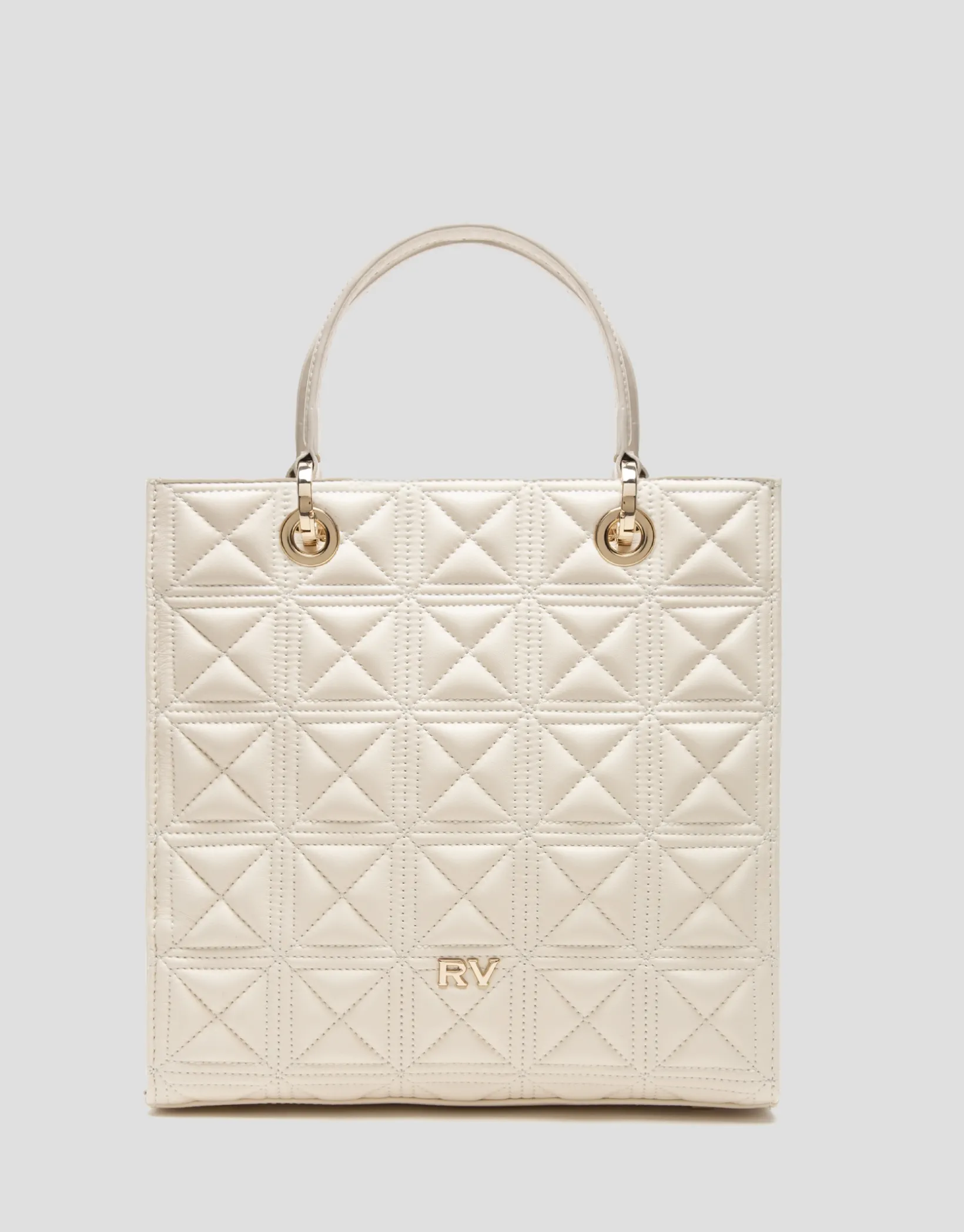 Bolso Satchel Maxi Linda piel acolchada crudo