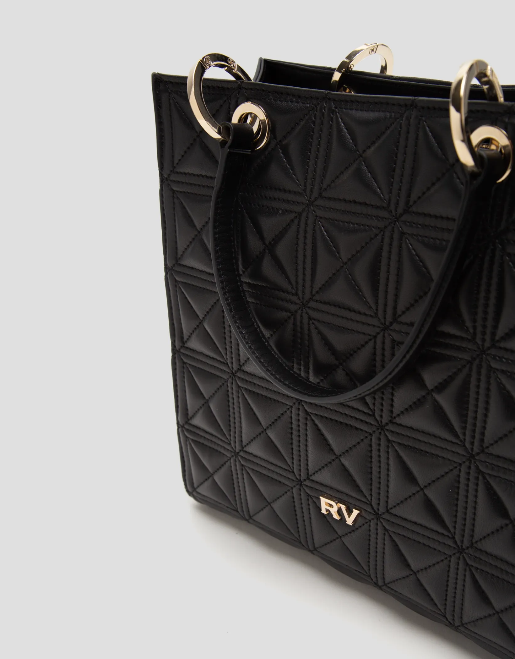 Bolso Satchel Maxi Linda piel acolchada negra