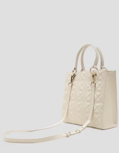 Bolso Satchel Maxi Linda piel acolchada crudo