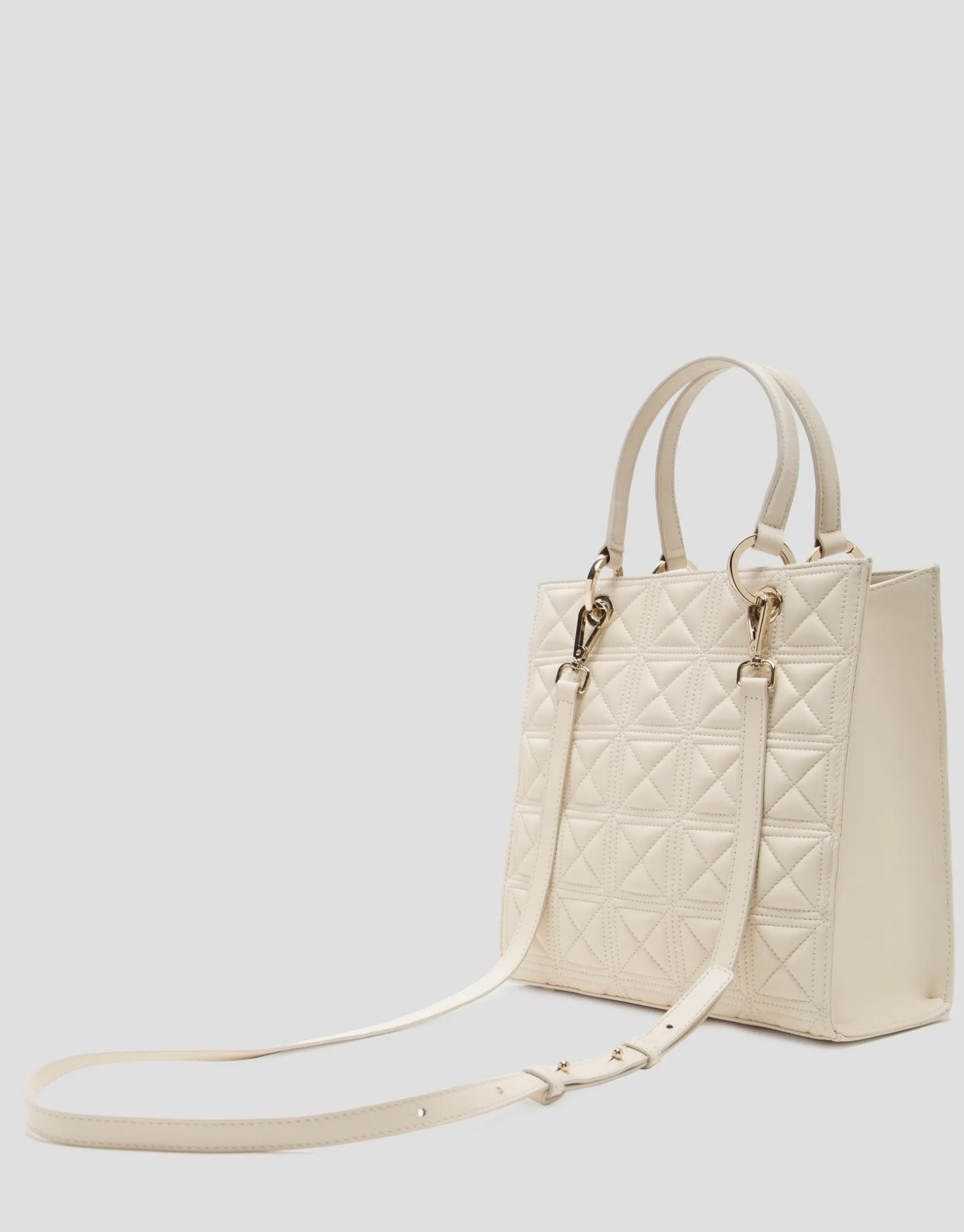 Bolso Satchel Maxi Linda piel acolchada crudo