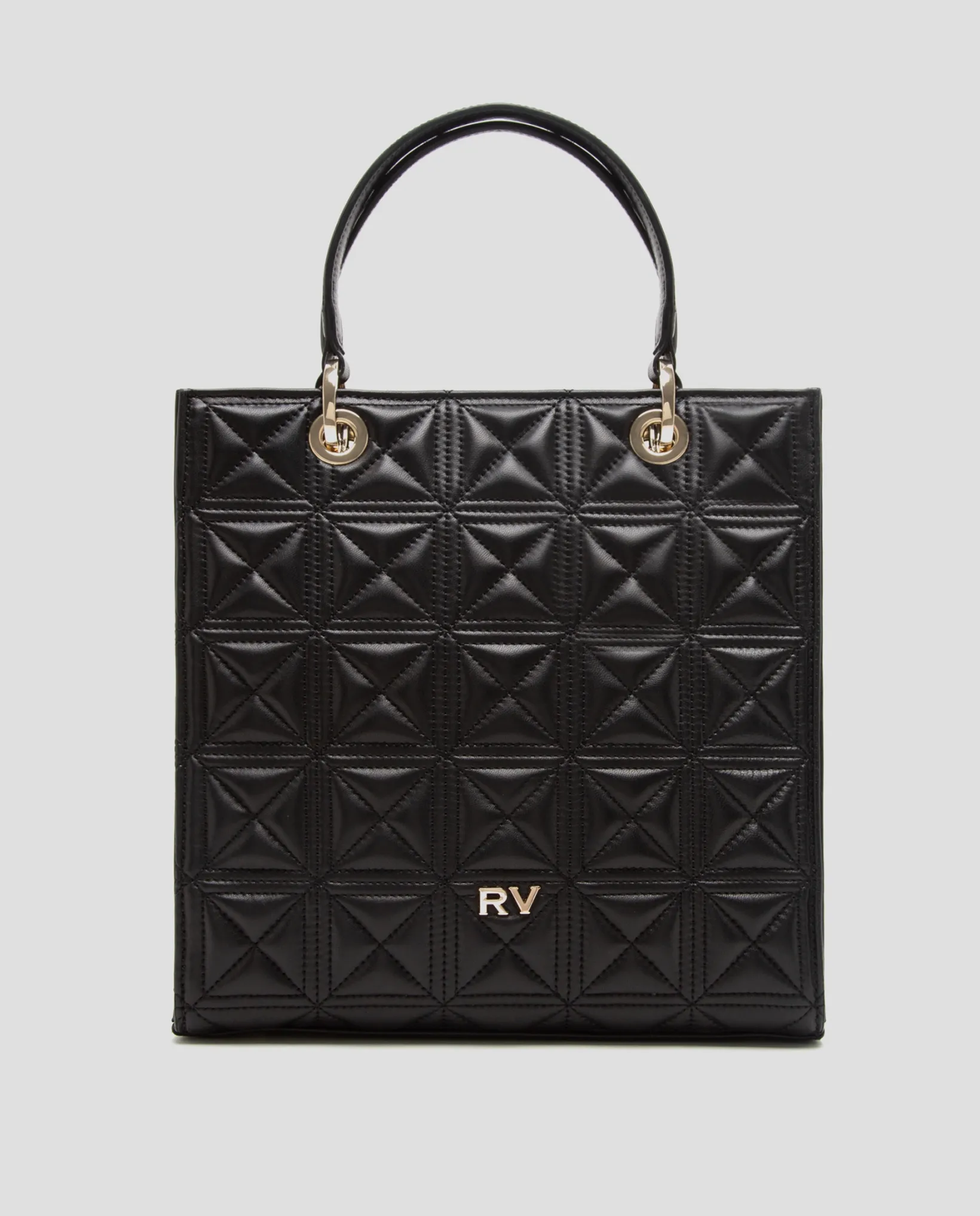 Bolso Satchel Maxi Linda piel acolchada negra