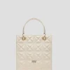 Bolso Satchel Mini Linda piel acolchada crudo