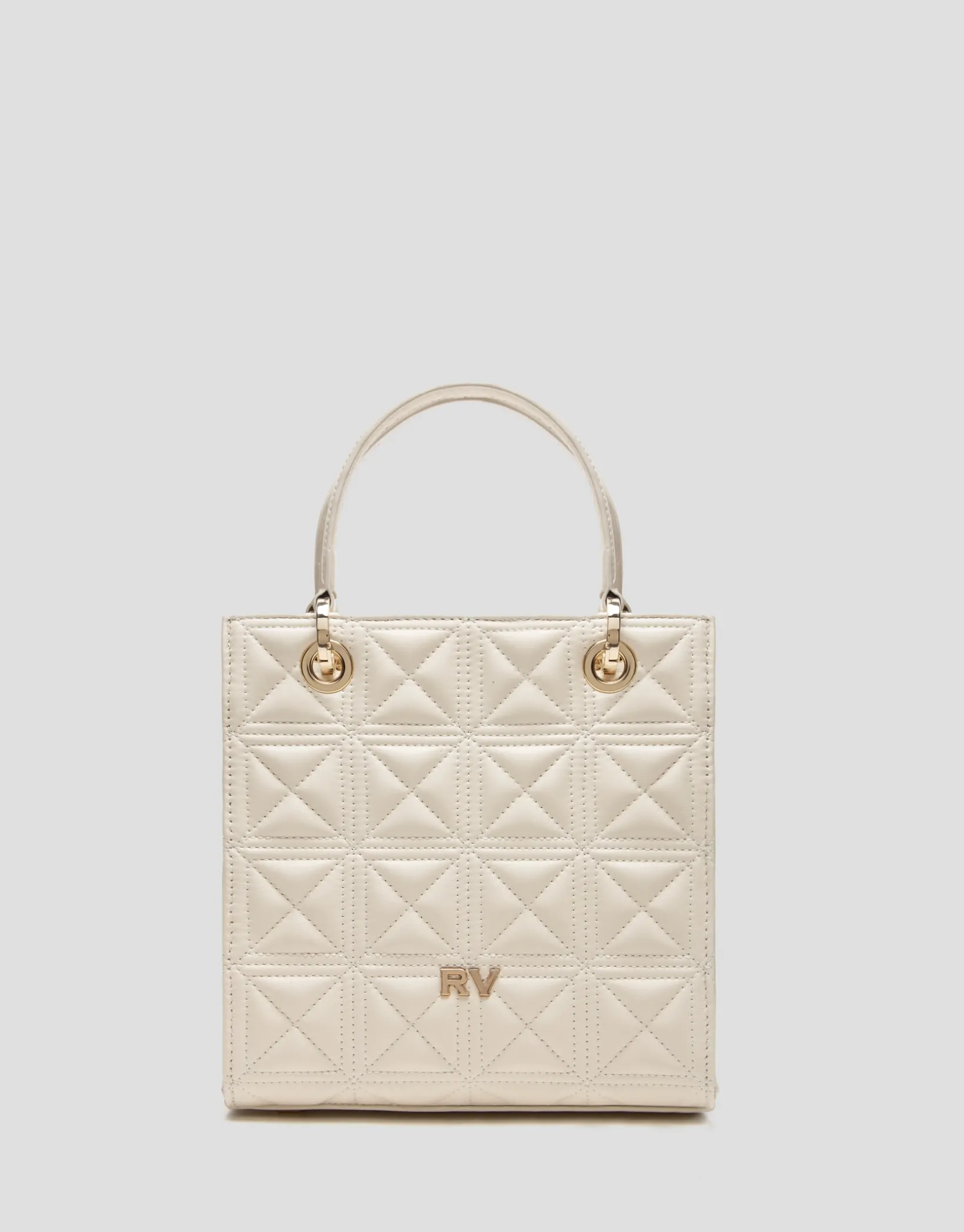 Bolso Satchel Mini Linda piel acolchada crudo