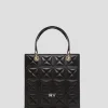 Bolso Satchel Mini Linda piel acolchada negra