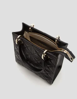 Bolso Satchel Mini Linda piel acolchada negra