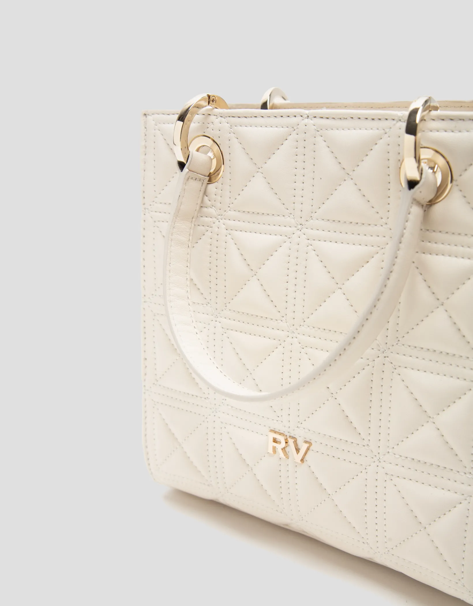 Bolso Satchel Mini Linda piel acolchada crudo