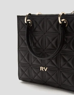 Bolso Satchel Mini Linda piel acolchada negra
