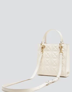 Bolso Satchel Mini Linda piel acolchada crudo
