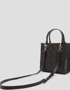 Bolso Satchel Mini Linda piel acolchada negra