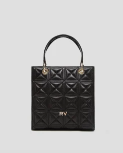 Bolso Satchel Mini Linda piel acolchada negra