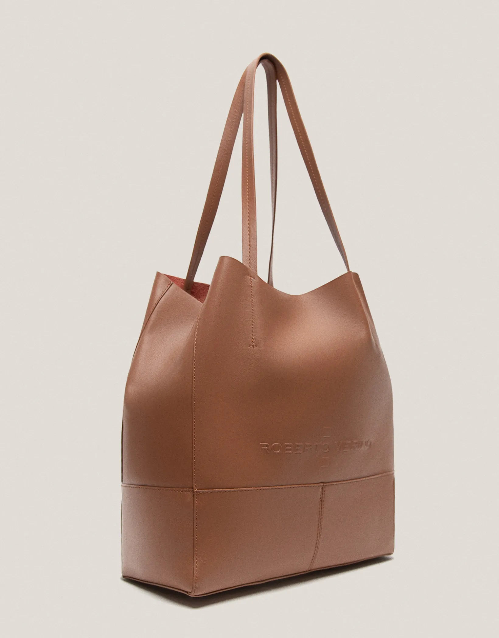 Bolso shopper Megan Midi piel cámel