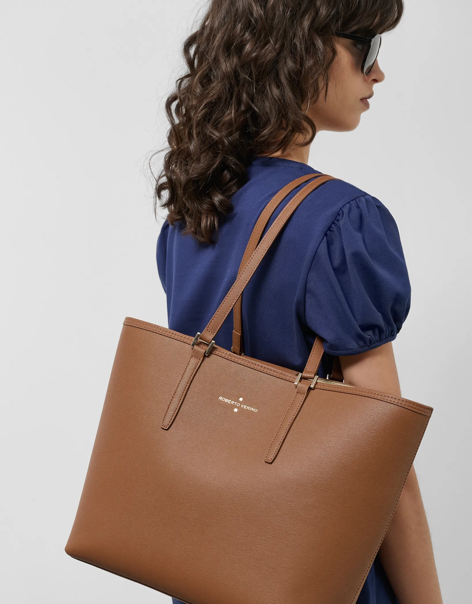 Bolso shopper Sama piel cámel