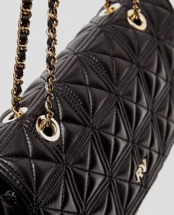 Bolso shoulder Linda Maxi piel acolchada negra