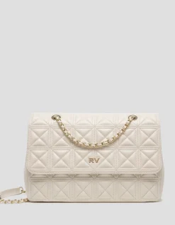 Bolso shoulder Linda Maxi piel acolchada crudo