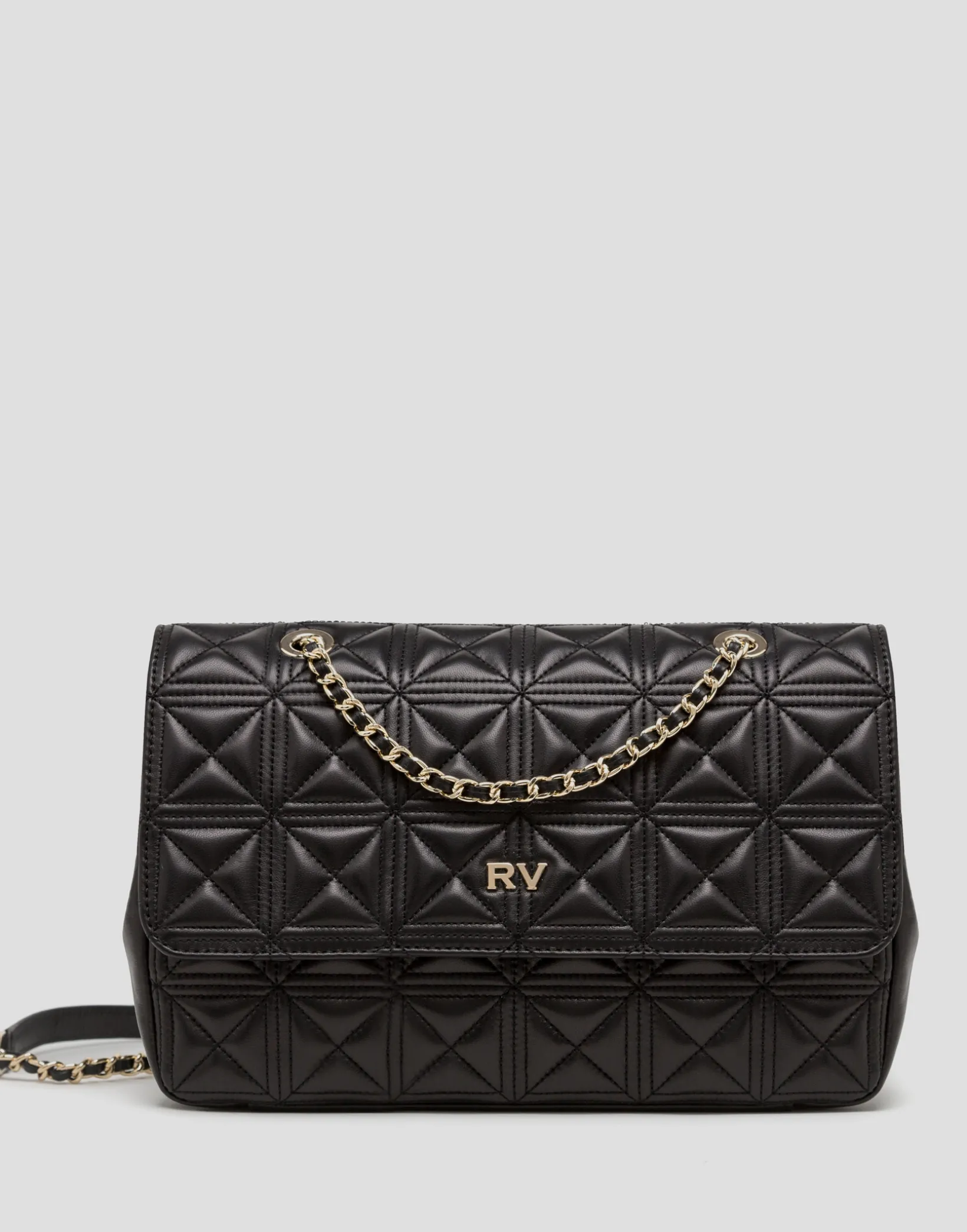 Bolso shoulder Linda Maxi piel acolchada negra