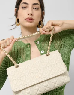Bolso shoulder Linda Maxi piel acolchada crudo