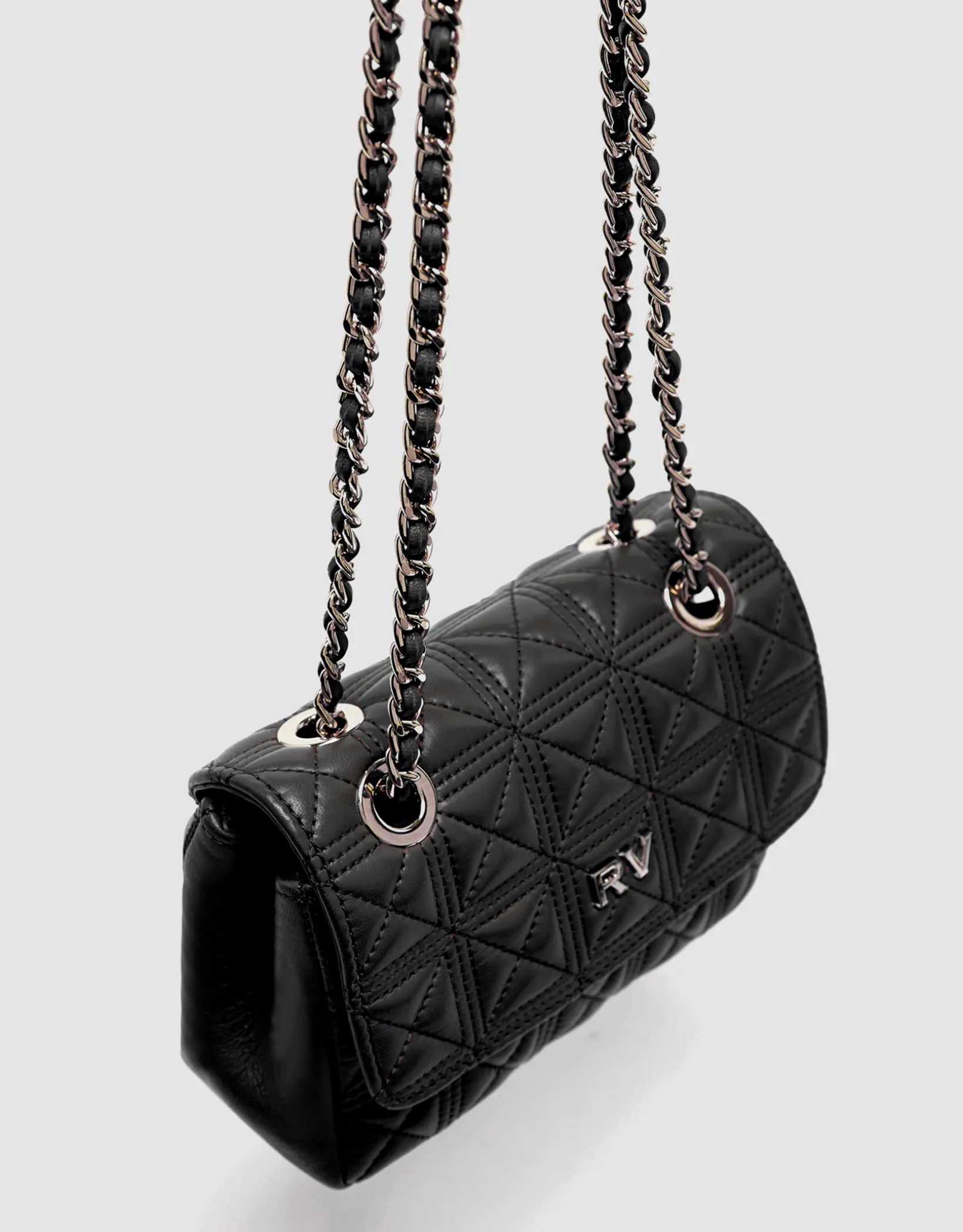 Bolso shoulder Linda Mini piel acolchada negro