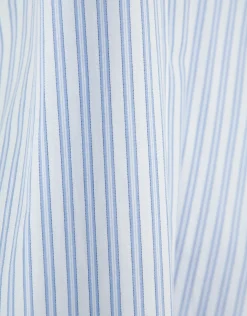 Camisa algodón blanco con listas azules