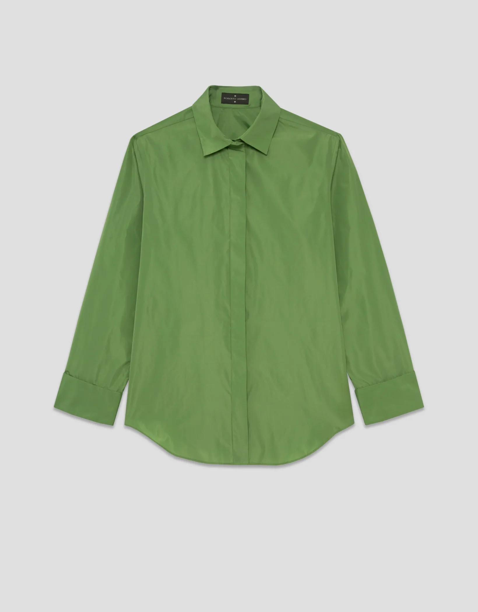 Camisa manga larga tafeta verde