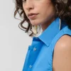 Camisa sin mangas algodón azul