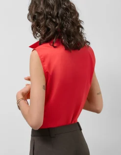Camisa sin mangas algodón rojo