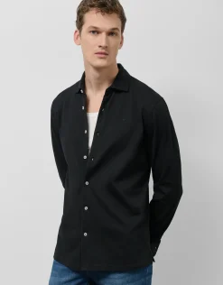 Camisa sport piqué negro