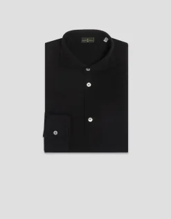 Camisa sport piqué negro