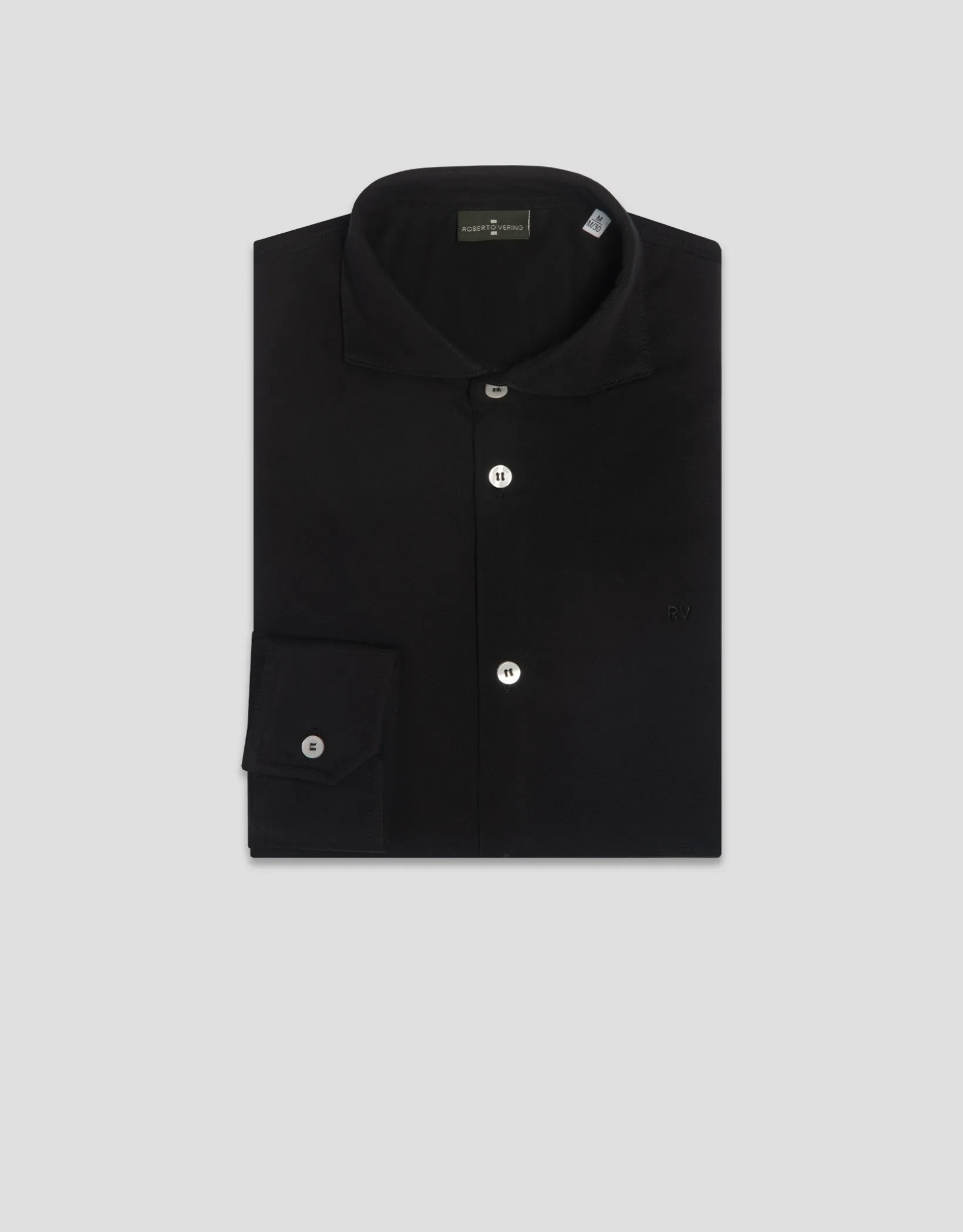 Camisa sport piqué negro