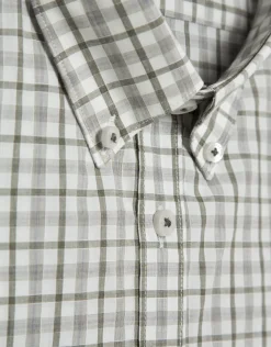 Camisa sport regular cuadros verde caqui