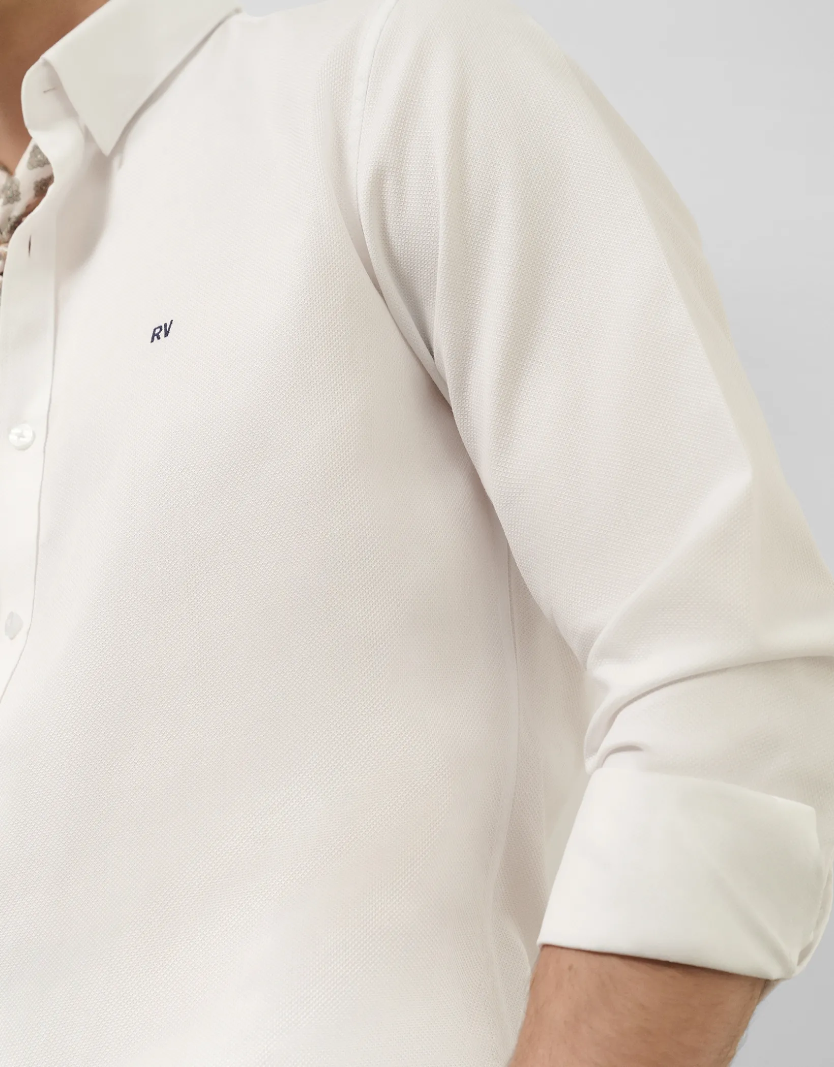 Camisa sport regular estructura blanca