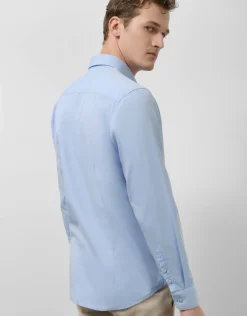 Camisa sport regular oxford celeste